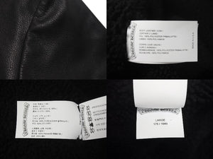 極美品 CHROME HEARTS クロムハーツ レザーフーデッドコート サイズL BSフレアパッチ セメタリークロスパッチ ダガージップ 中古 4c073766
