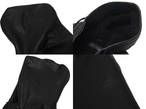 極美品 CHROME HEARTS クロムハーツ レザーフーデッドコート サイズL BSフレアパッチ セメタリークロスパッチ ダガージップ 中古 4c073766