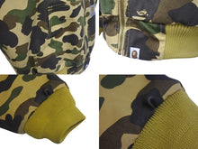 Load image into Gallery viewer, A BATHING APE X CARHARTT アベイシングエイプ X カーハート アクティブジャケット サイズL イエロー 美品 中古 4c074002