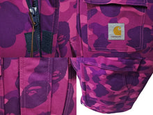 Load image into Gallery viewer, A Bathing Ape X Carhartt Camo Fur Blouson Jacket カモ柄ファーブルゾンジャケット サイズ L 中古 4c074022