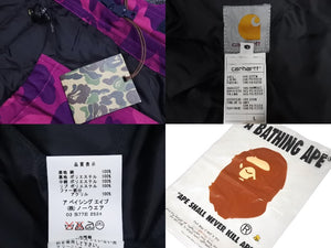 A Bathing Ape X Carhartt Camo Fur Blouson Jacket カモ柄ファーブルゾンジャケット サイズ L 中古 4c074022
