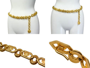 Gianni Versace ジャンニ ヴェルサーチ メデューサ ゴールド チェーン ベルト メッキ ロゴ アクセサリー ジュエリー 小物 美品 中古 4c074278