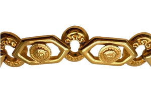 Gianni Versace ジャンニ ヴェルサーチ メデューサ ゴールド チェーン ベルト メッキ ロゴ アクセサリー ジュエリー 小物 美品 中古 4c074278