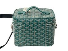 Load image into Gallery viewer, 新品未使用 GOYARD ゴヤール 2WAY ショルダー ミューズ ヴァニティケース グリーン ゴヤールディンキャンバス シルバー金具 中古 4c074787