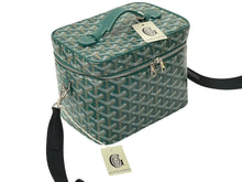 Load image into Gallery viewer, 新品未使用 GOYARD ゴヤール 2WAY ショルダー ミューズ ヴァニティケース グリーン ゴヤールディンキャンバス シルバー金具 中古 4c074787