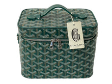 Load image into Gallery viewer, 新品未使用 GOYARD ゴヤール 2WAY ショルダー ミューズ ヴァニティケース グリーン ゴヤールディンキャンバス シルバー金具 中古 4c074787