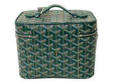 Load image into Gallery viewer, 新品未使用 GOYARD ゴヤール 2WAY ショルダー ミューズ ヴァニティケース グリーン ゴヤールディンキャンバス シルバー金具 中古 4c074787