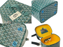 Load image into Gallery viewer, 新品未使用 GOYARD ゴヤール 2WAY ショルダー ミューズ ヴァニティケース グリーン ゴヤールディンキャンバス シルバー金具 中古 4c074787