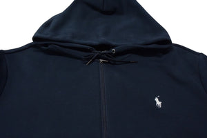 POLO RALPH LAUREN ポロラルフローレン ジップアップパーカー コットン ネイビー ポリエステル サイズXL 美品 中古 4c074726