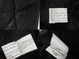 極美品 CHROME HEARTS クロムハーツ STIFF LTHR スティッフ クロスボール ダウンジャケット ブラック 羊革 サイズM シルバー金具 中古 4c074771