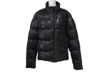 Load image into Gallery viewer, 極美品 CHROME HEARTS クロムハーツ STIFF LTHR スティッフ クロスボール ダウンジャケット ブラック 羊革 サイズM シルバー金具 中古 4c074771
