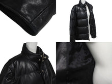 Load image into Gallery viewer, 極美品 CHROME HEARTS クロムハーツ STIFF LTHR スティッフ クロスボール ダウンジャケット ブラック 羊革 サイズM シルバー金具 中古 4c074771