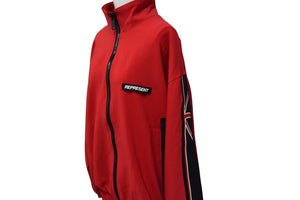 REPRESENT レプリゼント セットアップ トラックジャケット シェル ポリエステル イギリス製 レッド サイズL 美品 中古 4c076122