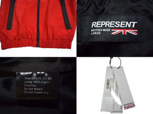 REPRESENT レプリゼント セットアップ トラックジャケット シェル ポリエステル イギリス製 レッド サイズL 美品 中古 4c076122