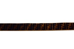 極美品 FENDI フェンディショルダーストラップ ズッカ 8AV077 ブラウン ブラック ベロア レザー シルバー金具 中古 4c074987 正規品