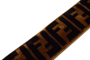 極美品 FENDI フェンディショルダーストラップ ズッカ 8AV077 ブラウン ブラック ベロア レザー シルバー金具 中古 4c074987 正規品