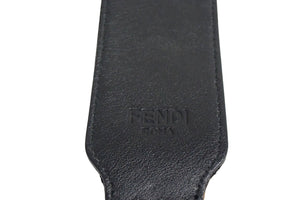 極美品 FENDI フェンディショルダーストラップ ズッカ 8AV077 ブラウン ブラック ベロア レザー シルバー金具 中古 4c074987 正規品
