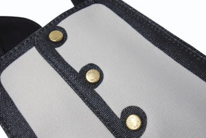 FENDI フェンディ ピーカブー ディフェンダー バッグカバー 7AR717 キャンバス レザー ホワイト ブラック ゴールド金具 美品 中古 4c074991 