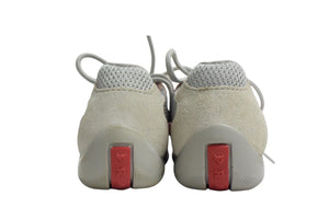 PRADA プラダ アメリカズカップ スニーカー キッズ レザー スウェード テクニカルファブリック ピンク シルバー 美品 中古 4c075143
