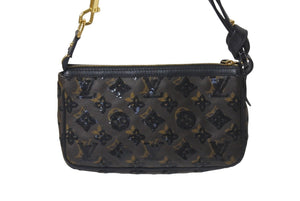極美品 LOUIS VUITTON ルイヴィトン ポシェットアクセソワール ハンドバッグ モノグラムエクリプス M40247 スパンコール 中古 4c075271