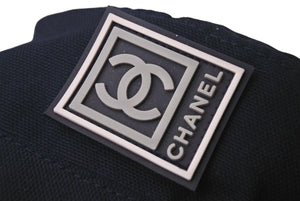 極美品 CHANEL シャネル スポーツライン バケットハット サファリハット ココマーク イタリア製 コットン ネイビー サイズS 中古 4c075322