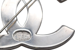 CHANEL シャネル ココマーク ブローチ アルファベット 98P刻印 メタル 16.5g シルバー ブラック 美品 中古 4c075467 正規品