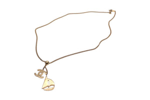 CHANEL シャネル ココマーク ロゴ ヨット ネックレス アクセサリー 02S GP イタリア製 ゴールド 美品 中古 4c075487