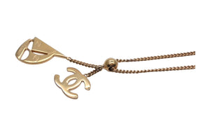 CHANEL シャネル ココマーク ロゴ ヨット ネックレス アクセサリー 02S GP イタリア製 ゴールド 美品 中古 4c075487