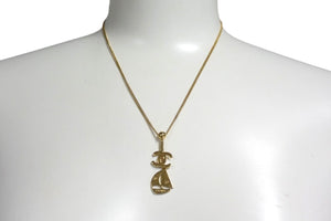 CHANEL シャネル ココマーク ロゴ ヨット ネックレス アクセサリー 02S GP イタリア製 ゴールド 美品 中古 4c075487