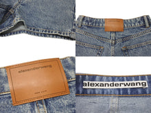 画像をギャラリービューアに読み込む, 極美品 ALEXANDER WANG アレキサンダーワン クリスタル デニムショーツ 161085 コットン ブルー サイズ24 中古 4c075520