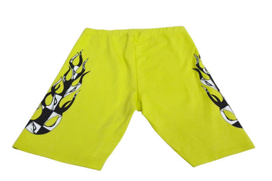未使用 CHROME HEARTS クロムハーツ Matty Boy マッティボーイ リンク バイカー ショーツ ライムグリーン コットン M 中古 4c075556
