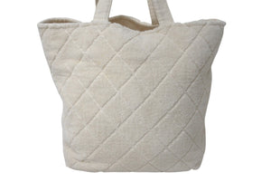 極美品 CHANEL シャネル トートバッグ ビーチタオル ポーチ 3点セット ココマーク パイル コットン アイボリー 中古 4c075559