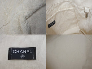 極美品 CHANEL シャネル トートバッグ ビーチタオル ポーチ 3点セット ココマーク パイル コットン アイボリー 中古 4c075559