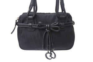 CHRISTIAN DIOR クリスチャンディオール トロッター ショルダーバッグ ブラック シルバー金具 美品 中古 4c075631