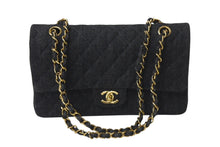 Load image into Gallery viewer, 極美品 CHANEL シャネル チェーンショルダーバッグ マトラッセ25 デニム ブラック ゴールド金具 6番台 中古 4c075676