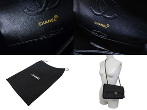 極美品 CHANEL シャネル チェーンショルダーバッグ マトラッセ25 デニム ブラック ゴールド金具 6番台 中古 4c075676