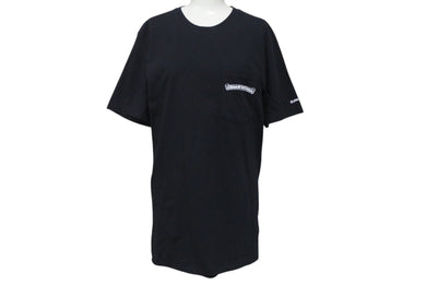 CHROME HEARTS クロムハーツ 半袖Ｔシャツ サイズM スクロールラベルロゴ プリント ブラック コットン 良品 中古 4c075752 