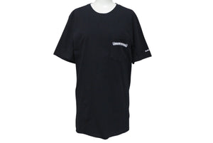 CHROME HEARTS クロムハーツ 半袖Ｔシャツ サイズM スクロールラベルロゴ プリント ブラック コットン 良品 中古 4c075752 