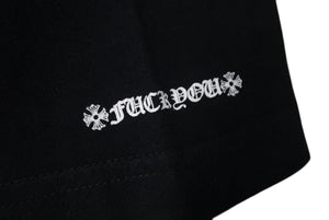CHROME HEARTS クロムハーツ 半袖Ｔシャツ サイズM スクロールラベルロゴ プリント ブラック コットン 良品 中古 4c075752 