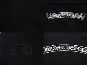 CHROME HEARTS クロムハーツ 半袖Ｔシャツ サイズM スクロールラベルロゴ プリント ブラック コットン 良品 中古 4c075752 