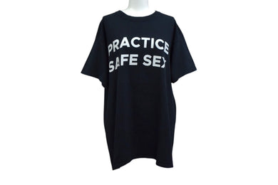 VINTAGE ヴィンテージ PRACTICE SAFE SEX Tシャツ サイズタグ無し 古着 ブラック 中古 4c075761