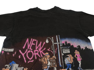 VINTAGE ヴィンテージ 90's ニューヨーク 半袖Tシャツ サイズXL アンヴィルボディ ブラック コットン 美品 中古 4c075780 