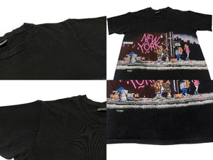 VINTAGE ヴィンテージ 90's ニューヨーク 半袖Tシャツ サイズXL アンヴィルボディ ブラック コットン 美品 中古 4c075780 