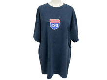 画像をギャラリービューアに読み込む, VINTAGE ヴィンテージ HIGHWAY 420 ハイウェイ 半袖Tシャツ マリファナ パロディ ネイビー 古着 良品 中古 4c075789 