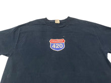画像をギャラリービューアに読み込む, VINTAGE ヴィンテージ HIGHWAY 420 ハイウェイ 半袖Tシャツ マリファナ パロディ ネイビー 古着 良品 中古 4c075789 