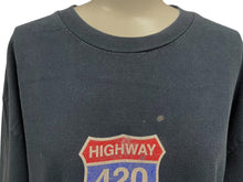 画像をギャラリービューアに読み込む, VINTAGE ヴィンテージ HIGHWAY 420 ハイウェイ 半袖Tシャツ マリファナ パロディ ネイビー 古着 良品 中古 4c075789 