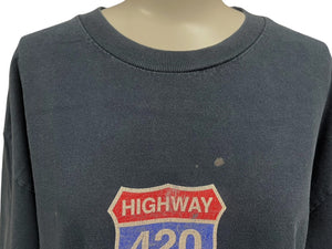 VINTAGE ヴィンテージ HIGHWAY 420 ハイウェイ 半袖Tシャツ マリファナ パロディ ネイビー 古着 良品 中古 4c075789 