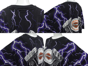 極美品 VINTAGE ヴィンテージ 90's HARLEY DAVIDSON ハーレーダビッドソン 半袖Ｔシャツ サイズXL 総柄 古着 中古 4c075792