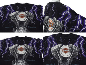 極美品 VINTAGE ヴィンテージ 90's HARLEY DAVIDSON ハーレーダビッドソン 半袖Ｔシャツ サイズXL 総柄 古着 中古 4c075792
