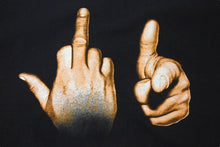 Load image into Gallery viewer, VINTAGE ヴィンテージ FUCK YOU HAND SIGN ハンドサイン 半袖Ｔシャツ ブラック コットン サイズXL 美品 中古 4c075793